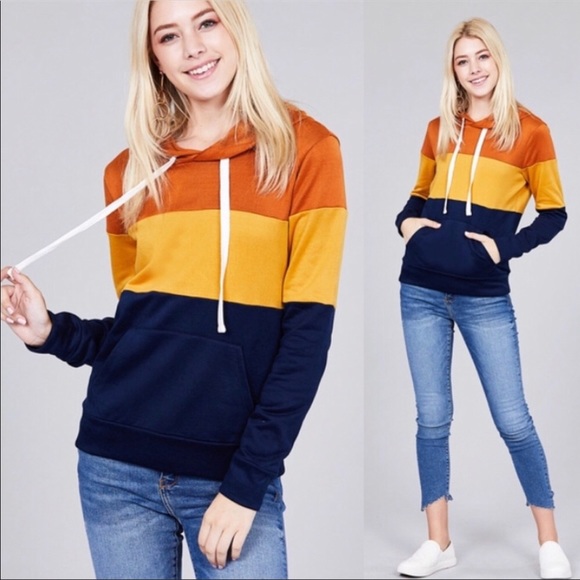 SB Glam Tops - NEW!❗️LAST ONE❗️COLOR BLOCK HOODIE
